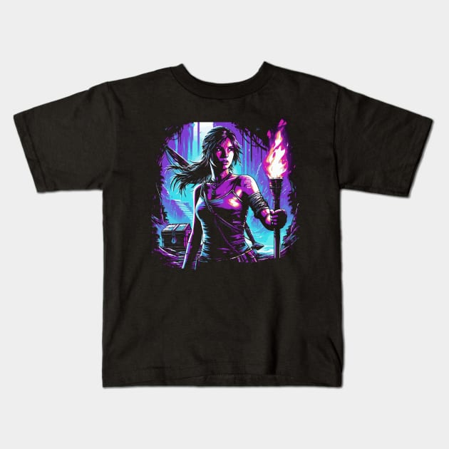 Lara Croft Fan-Art Kids T-Shirt by bethekindness